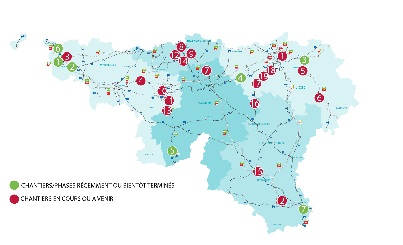 carte chantiers routiers